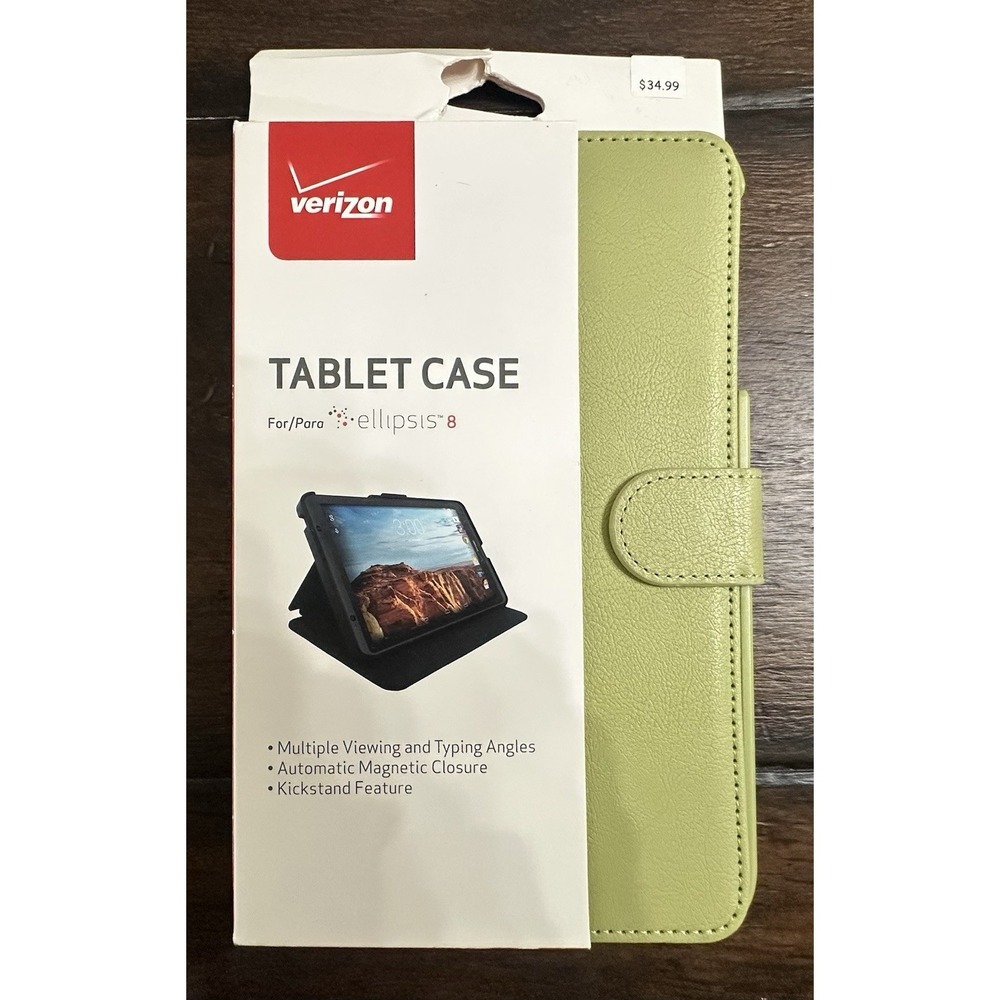 Verizon Folio Stand Tablet Case for Ellipsis 8 Kickstand Magnetic Green NEW